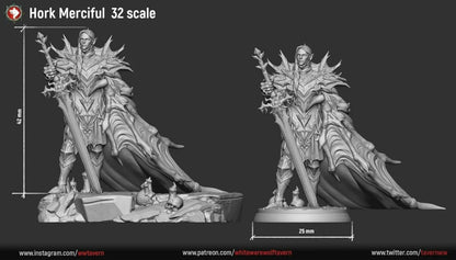 Hork The Merciful | Castle Of Blood | Multiple Scales | Resin 3D Printed Miniature | White Werewolf Tavern | RPG | D&D | DnD