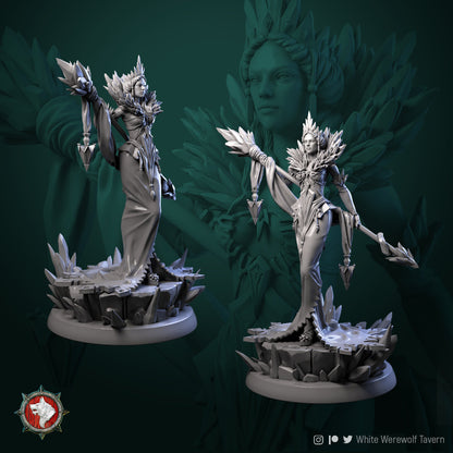 Helga The Frost Witch | Multiple Scales | Resin 3D Printed Miniature | White Werewolf Tavern | RPG | D&D | DnD