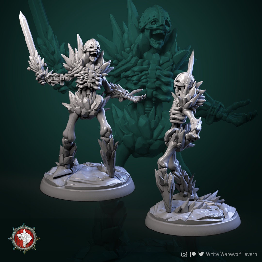 Ice Skeletons | Resin 3D Printed Miniature | White Werewolf Tavern | RPG | D&D | DnD