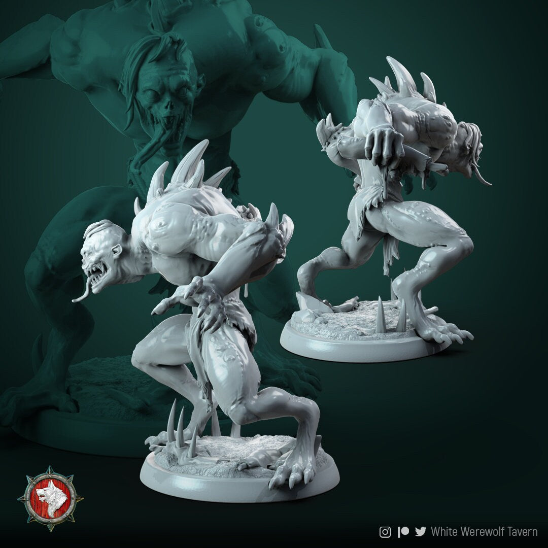 Ghouls | Resin 3D Printed Miniature | White Werewolf Tavern | RPG | D&D | DnD