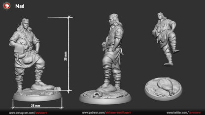 Miller | Resin 3D Printed Miniature | White Werewolf Tavern | RPG | D&D | DnD