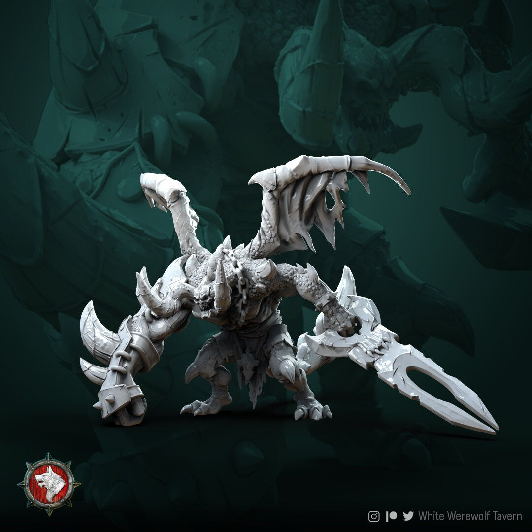 Verkoth - Destroyer Of Worlds | Huge Devil  | Resin 3D Printed Miniature | White Werewolf Tavern | RPG | D&D | DnD