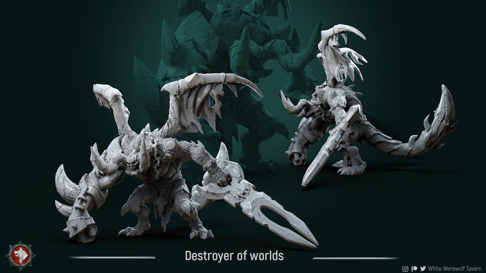 Verkoth - Destroyer Of Worlds | Huge Devil | Resin 3D Printed Miniature | White Werewolf Tavern | RPG | D&D | DnD
