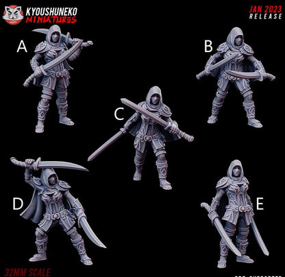 High Elf Female Shadow Warriors | Bows or Swords | Resin 3D Printed Miniatures | Kyoushuneko | Table Top Gaming | RPG | D&D | Pathfinder