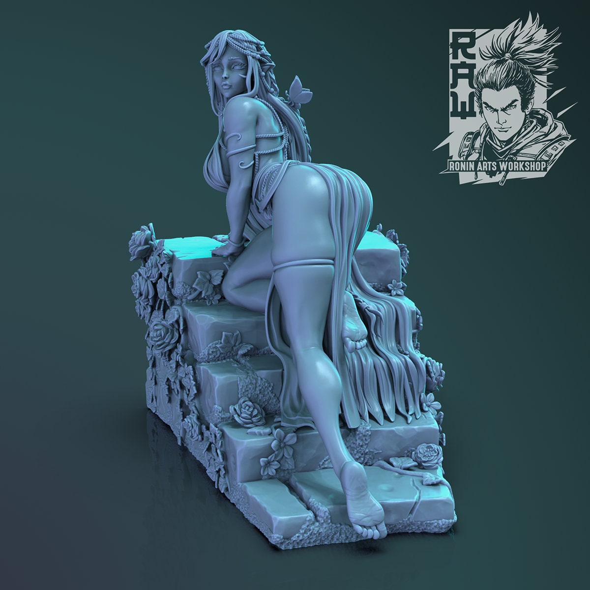 Seductress Twins : Lady Ridia and Chrisi | Clothed or Nude | Resin 3D Printed Pinup | Ronin Arts Workshop