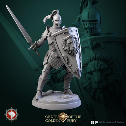 Knights | Order Of The Golden Fury | Resin 3D Printed Miniature | White Werewolf Tavern | RPG | D&D | DnD