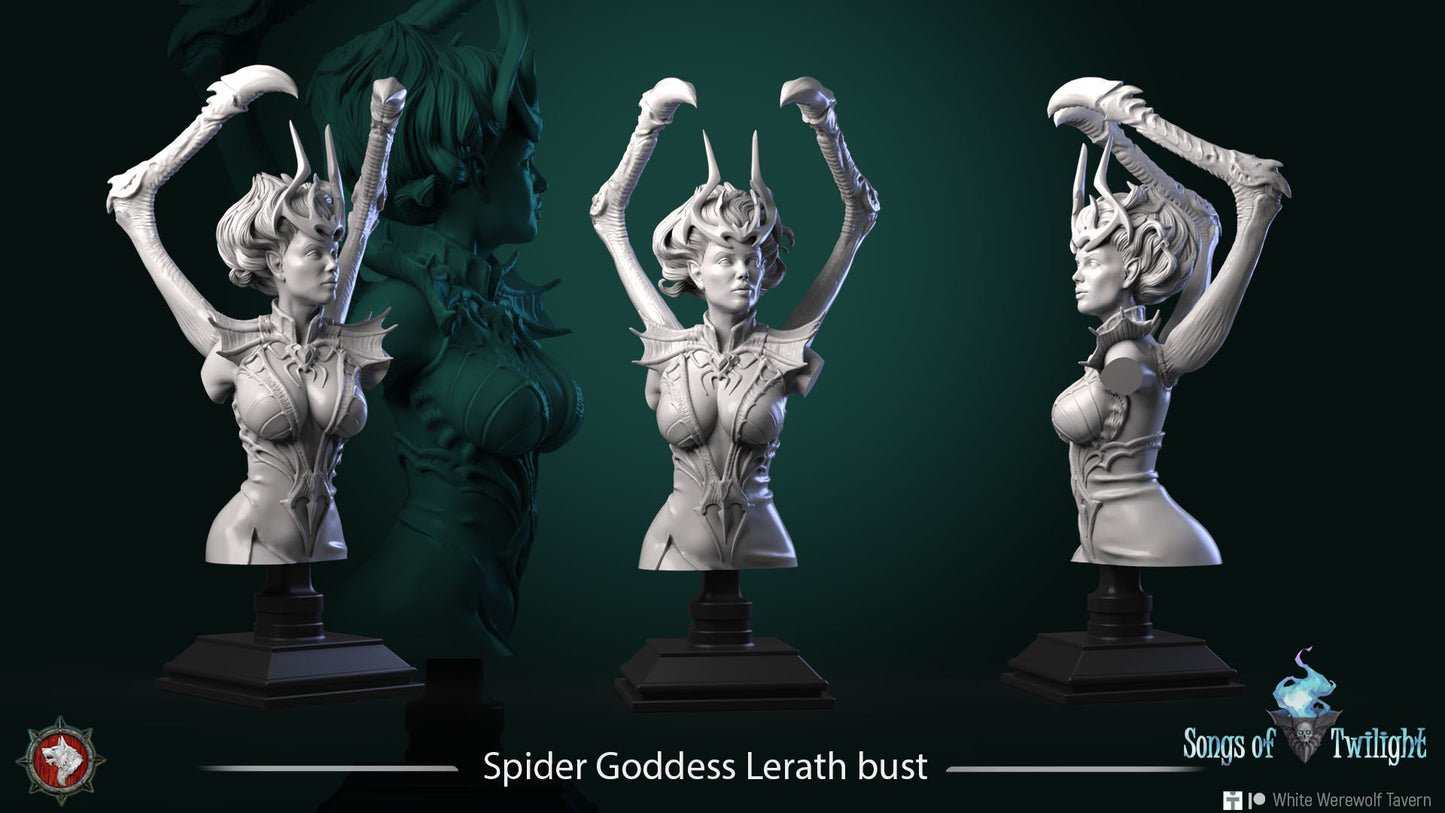 Spider Goddes Lerath | Songs Of Twilight | Bust | Resin 3D Printed Miniature | White Werewolf Tavern