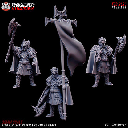 High Elf White Lions | Resin 3D Printed Miniatures | Kyoushuneko | Table Top Gaming | RPG | D&D | Pathfinder