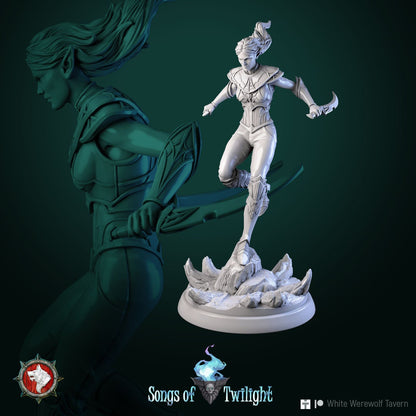 Drow Assassins Females set | Songs Of Twilight | Resin 3D Printed Miniature | White Werewolf Tavern | RPG | D&D | DnD