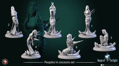 People In Cocoons Set | Songs Of Twilight | Resin 3D Printed Miniature | White Werewolf Tavern | RPG | D&D | DnD