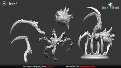 Spider Set | Songs Of Twilight | Resin 3D Printed Miniature | White Werewolf Tavern | RPG | D&D | DnD