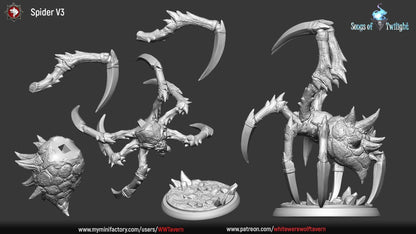 Spider Set | Songs Of Twilight | Resin 3D Printed Miniature | White Werewolf Tavern | RPG | D&D | DnD