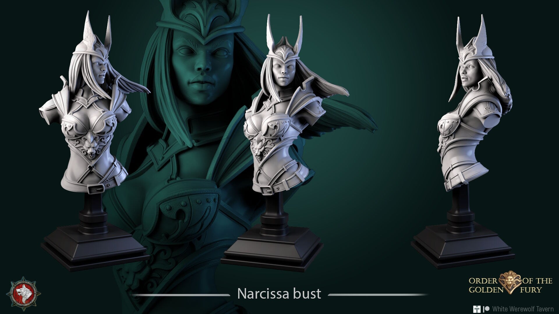 Narcissa | Order Of The Golden Fury | Bust | Resin 3D Printed Miniature | White Werewolf Tavern