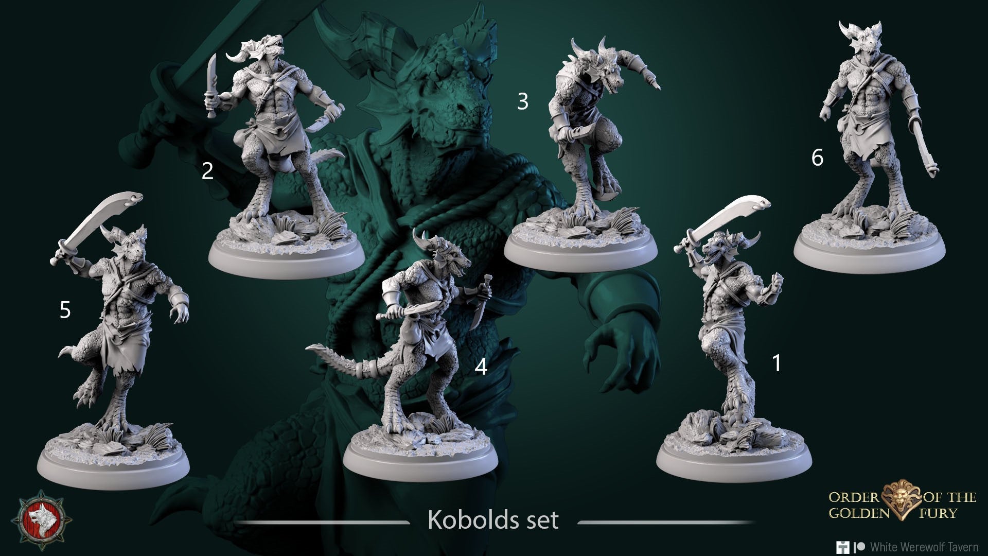 Kobolds | Order Of The Golden Fury | Resin 3D Printed Miniature | White Werewolf Tavern | RPG | D&D | DnD