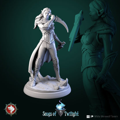 Drow Assassins Females set | Songs Of Twilight | Resin 3D Printed Miniature | White Werewolf Tavern | RPG | D&D | DnD
