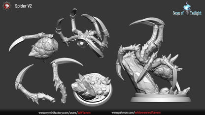 Spider Set | Songs Of Twilight | Resin 3D Printed Miniature | White Werewolf Tavern | RPG | D&D | DnD