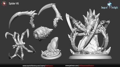 Spider Set | Songs Of Twilight | Resin 3D Printed Miniature | White Werewolf Tavern | RPG | D&D | DnD