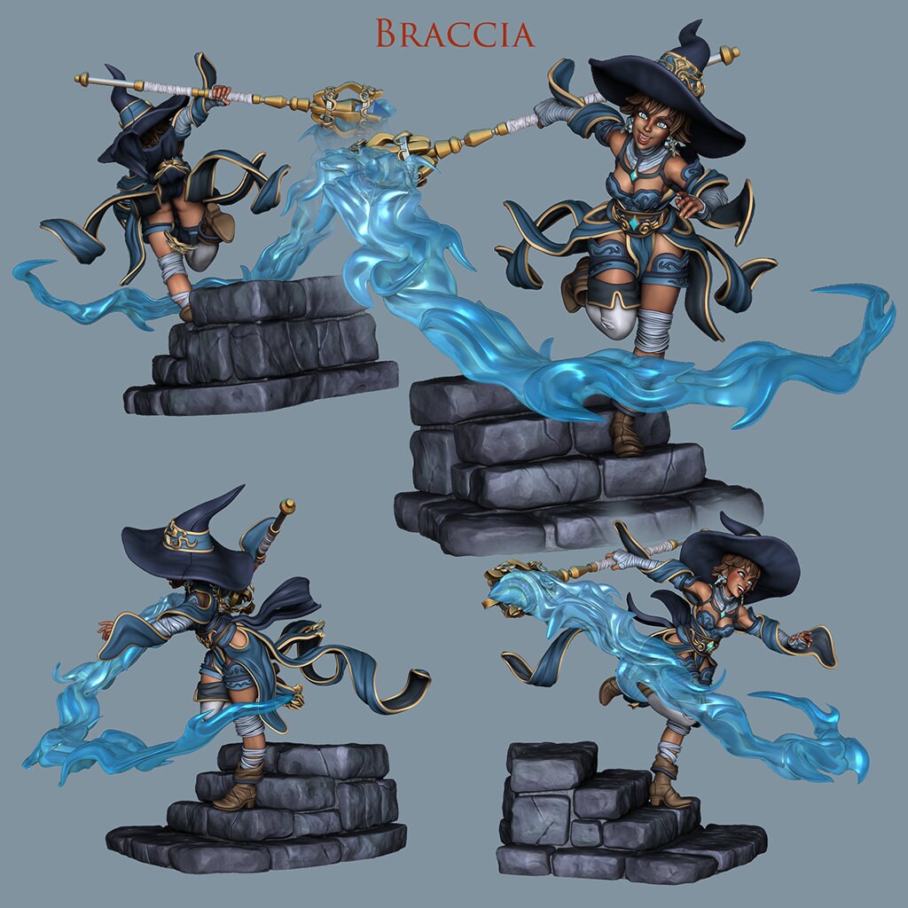 Fire Witch Braccia | Pyromancers | 35mm Scale | Resin 3D Printed Miniature | Ronin Arts Workshop | Guild Wars