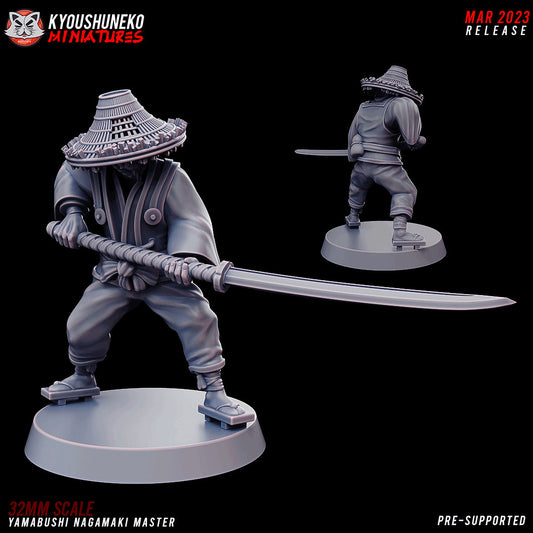 Japanese Yamabushi Nagamaki Master | Resin 3D Printed Miniatures | Kyoushuneko | Table Top Gaming | RPG | D&D | Pathfinder