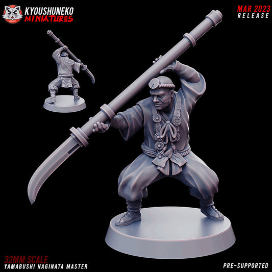 Japanese Yamabushi Naginata Master | Resin 3D Printed Miniatures | Kyoushuneko | Table Top Gaming | RPG | D&D | Pathfinder