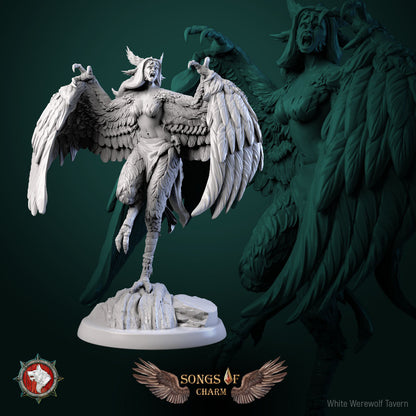 Harpies | Songs Of Charm | Resin 3D Printed Miniature | White Werewolf Tavern | RPG | D&D | DnD