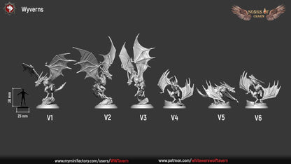 Wyverns | Songs Of Charm | Resin 3D Printed Miniature | White Werewolf Tavern | RPG | D&D | DnD
