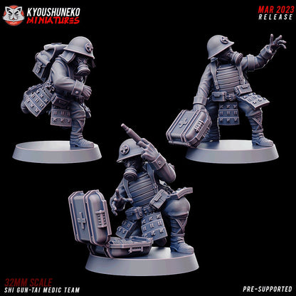 Medic Team | Japanese Imperial Shi-gun Guard | Grimdark Sci-Fi Tabletop Gaming | Resin 3D Printed Miniature | Kyoushuneko