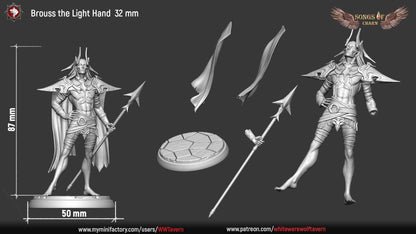 Brouss The Light Hand | Multiple Scales | Resin 3D Printed Miniature | White Werewolf Tavern | RPG | D&D | DnD