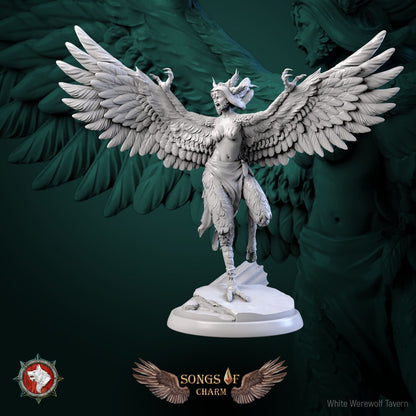 Harpies | Songs Of Charm | Resin 3D Printed Miniature | White Werewolf Tavern | RPG | D&D | DnD