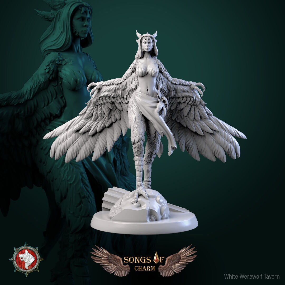 Harpies | Songs Of Charm | Resin 3D Printed Miniature | White Werewolf Tavern | RPG | D&D | DnD