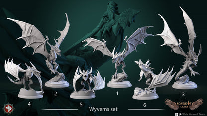 Wyverns | Songs Of Charm | Resin 3D Printed Miniature | White Werewolf Tavern | RPG | D&D | DnD