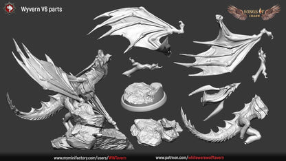 Wyverns | Songs Of Charm | Resin 3D Printed Miniature | White Werewolf Tavern | RPG | D&D | DnD