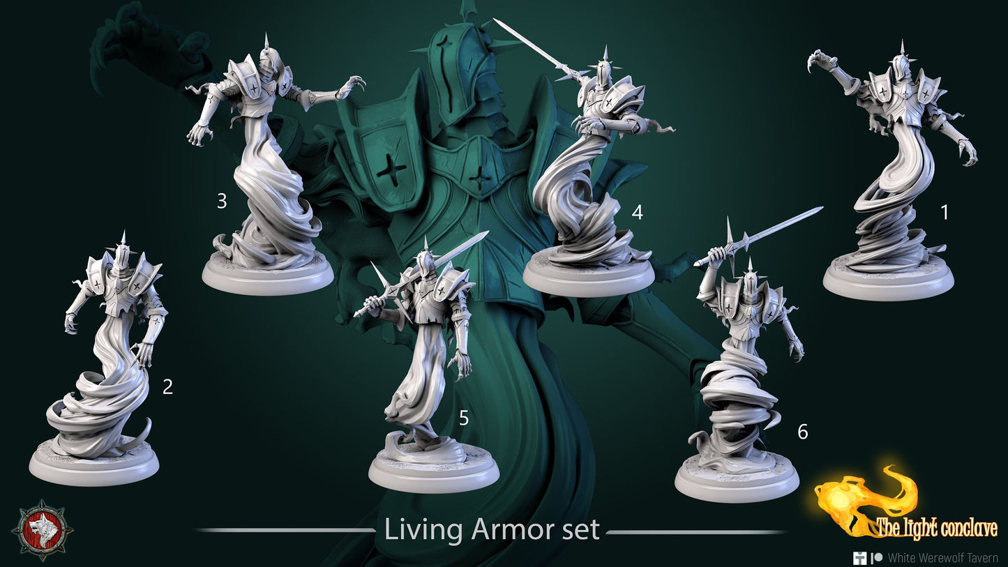 Living Armor Set | The Light Conclave | Resin 3D Printed Miniature | White Werewolf Tavern | RPG | D&D | DnD