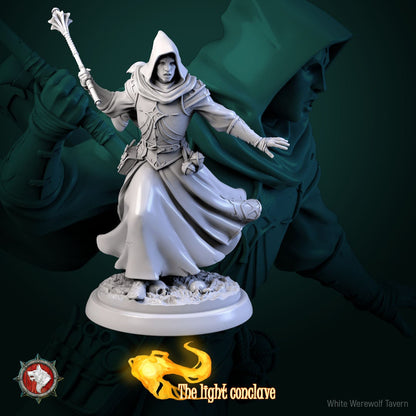 Masked Cleric Set | The Light Conclave | Resin 3D Printed Miniature | White Werewolf Tavern | RPG | D&D | DnD