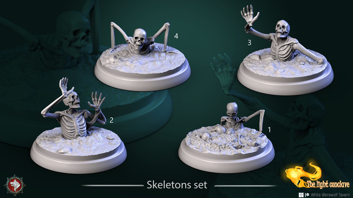Sceletons Set | The Light Conclave | Resin 3D Printed Miniature | White Werewolf Tavern | RPG | D&D | DnD