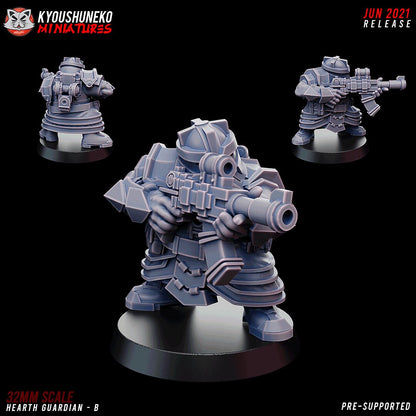 Hearth Guardians  | Space Dwarfs / Squats / League of Votann | Resin 3D Printed Miniature | Kyoushuneko
