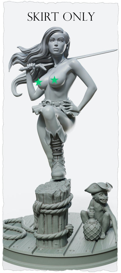 Marina | Sexy Pirate | Female Miniatures | Clothed or Nude | Resin 3D Printed Pinup