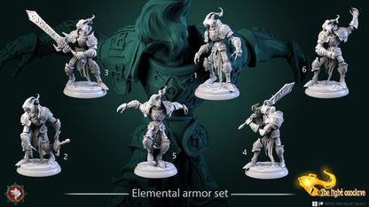 Elemental Armor Set | The Light Conclave | Resin 3D Printed Miniature | White Werewolf Tavern | RPG | D&D | DnD