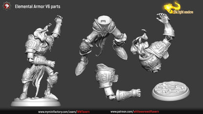 Elemental Armor Set | The Light Conclave | Resin 3D Printed Miniature | White Werewolf Tavern | RPG | D&D | DnD