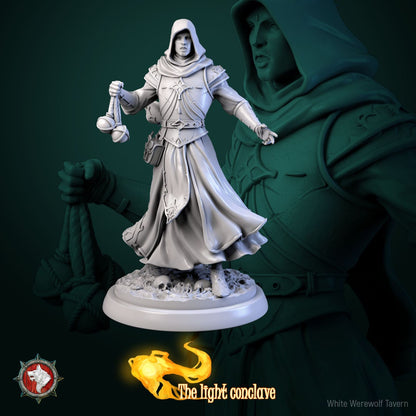 Masked Cleric Set | The Light Conclave | Resin 3D Printed Miniature | White Werewolf Tavern | RPG | D&D | DnD