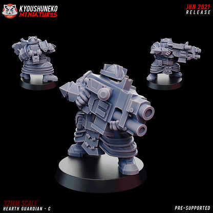 Hearth Guardians  | Space Dwarfs / Squats / League of Votann | Resin 3D Printed Miniature | Kyoushuneko