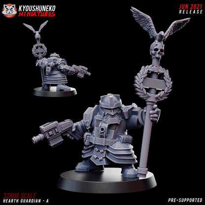 Hearth Guardians  | Space Dwarfs / Squats / League of Votann | Resin 3D Printed Miniature | Kyoushuneko
