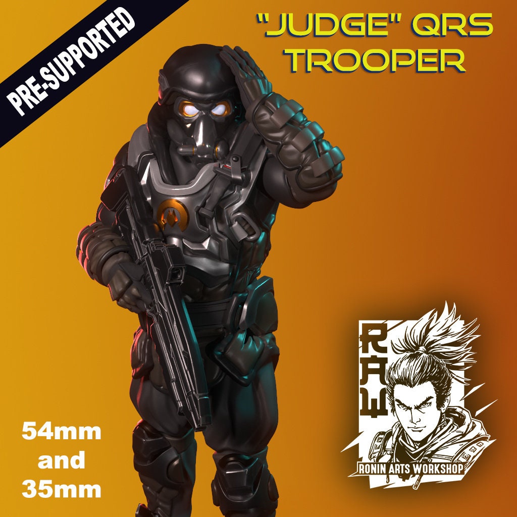 QRS Trooper Squad | Sci-Fi / Cyberpunk | Resin 3D Printed Miniature | Ronin Arts Workshop