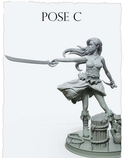 Marina | Sexy Pirate | Female Miniatures | Clothed or Nude | Resin 3D Printed Pinup