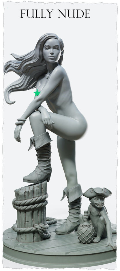 Marina | Sexy Pirate | Female Miniatures | Clothed or Nude | Resin 3D Printed Pinup