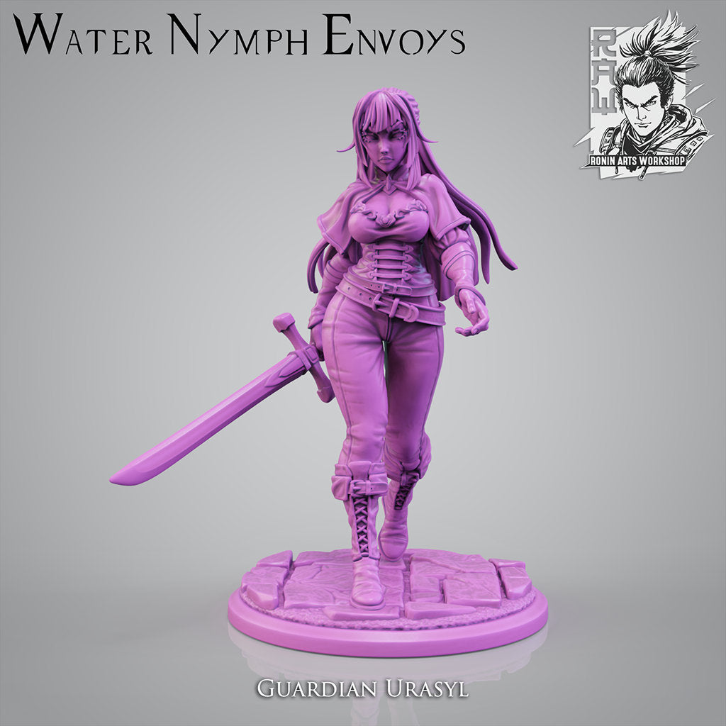 Urasyl the Warrior / Water Nymph | 35mm/54mm | NSFW Nymph Available | Resin 3D Printed Miniature | Ronin Arts Workshop
