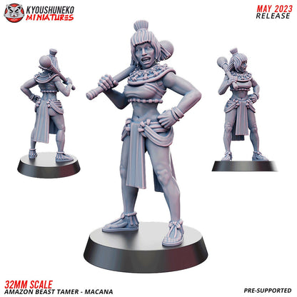 Amazon Jaguar Hunting Pack with Tamers | Resin 3D Printed Miniatures | Kyoushuneko | Table Top Gaming | RPG | D&D | Pathfinder