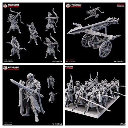 High Elf Starter Army (35 models!) | Batallion Box | Resin 3D Printed Miniatures Fantasy / WAP | Kyoushuneko |