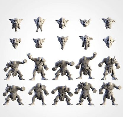 Gnoblars | Goblin Scraplings | Modular Kit | Northern Ogres | Resin 3D Printed Miniature | Txarli Factory | RPG | D&D