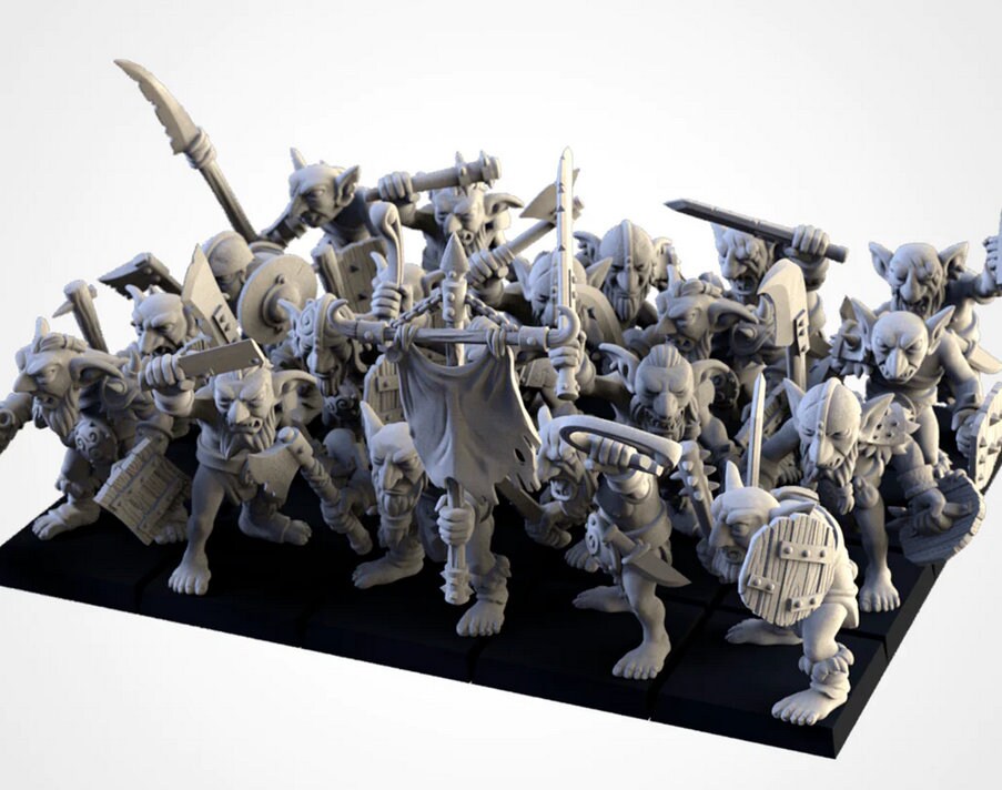 Gnoblars | Goblin Scraplings | Modular Kit | Northern Ogres | Resin 3D Printed Miniature | Txarli Factory | RPG | D&D | Warhammer